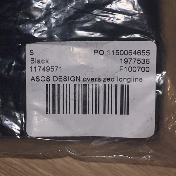 NWT Still in Plastic!! ASOS Design Oversized Longline T-Shirt in Black - Picture 10 of 10